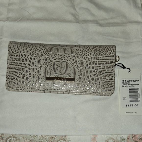 Brahmin Shayna Crossbody Bag And Ady Wallet Set In Oyster Mini Melbourne - Picture 13 of 16
